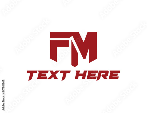 FM letter logo design. MF monogram initials, letter logo concept. FM icon design.