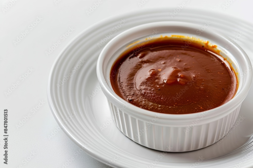 Artisanal Sweet and Tangy BBQ Sauce in Elegant Ceramic Dish Artisanal Sweet and Tangy BBQ Sauce in Elegant Ceramic Dish
