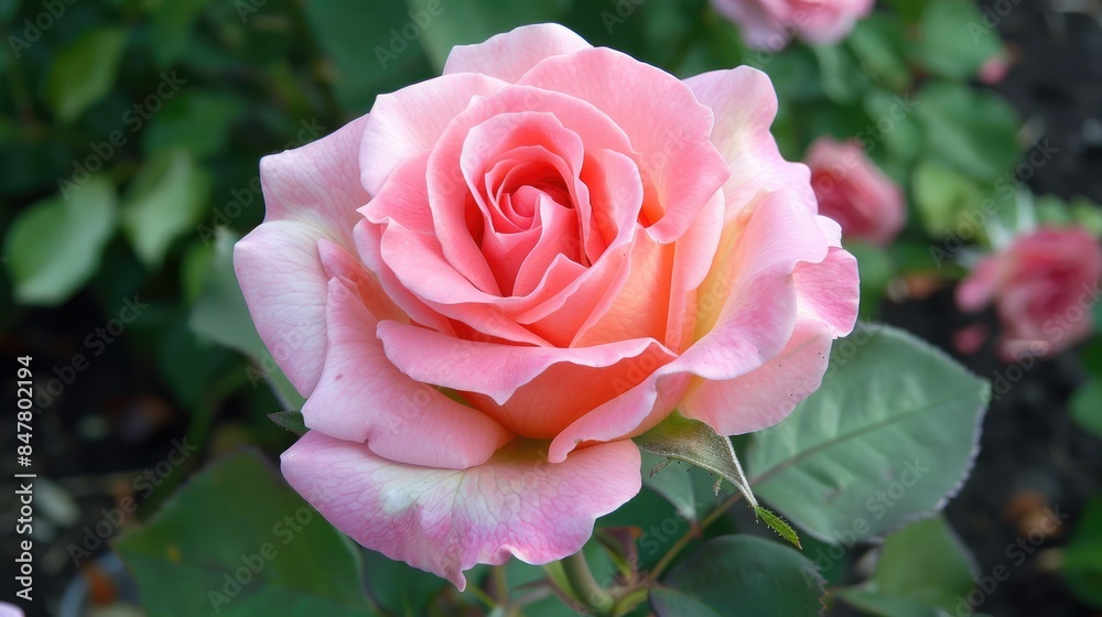 Attractive pink rose bloom Attractive pink rose bloom
