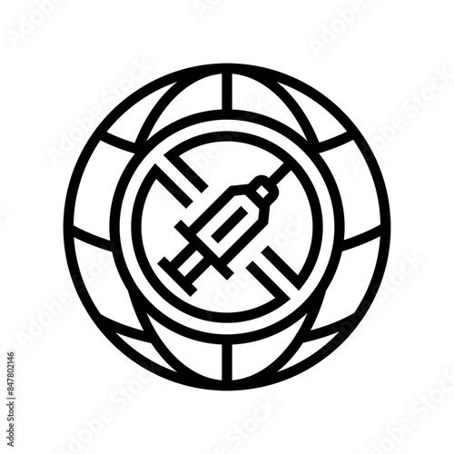against drug abuse international day line icon vector. against drug abuse international day sign. isolated contour symbol black illustration