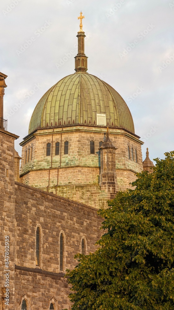 Galway cathedral, historical landmark and architecture, zoomed on dome, Ireland