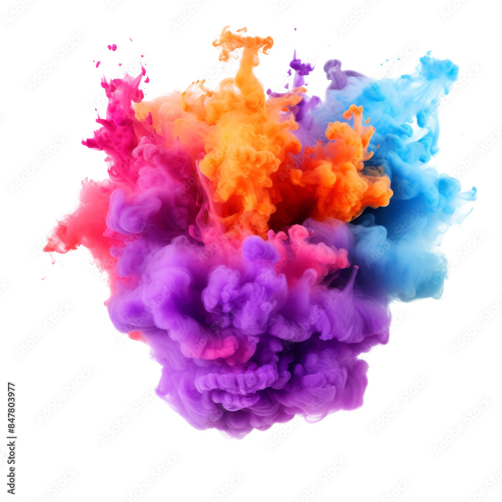 Colorful smoke explosions and blasts isolated on transparent or white background Colorful smoke explosions and blasts isolated on transparent or white background
