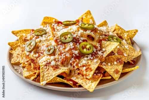 Yummy BBQ Nachos with Melted Cheese and Tangy Neely's BBQ Sauce photo