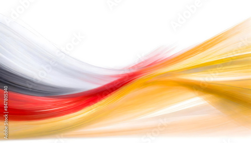 A wavy banner in the German national colors as a banner, white background