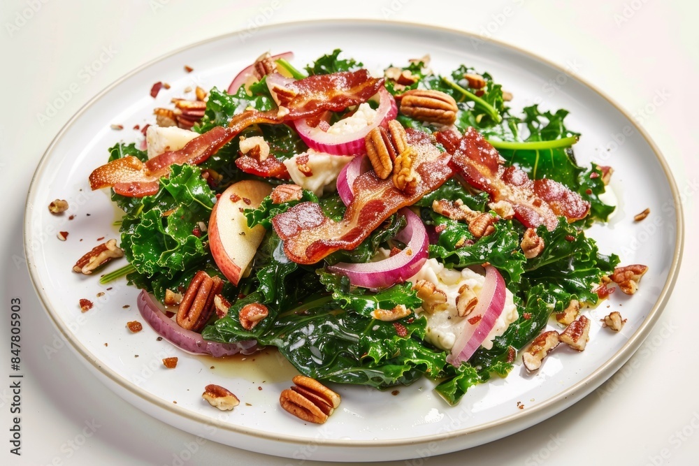Crispy Bacon and Warm Pecan-Crusted Goat Cheese Greens