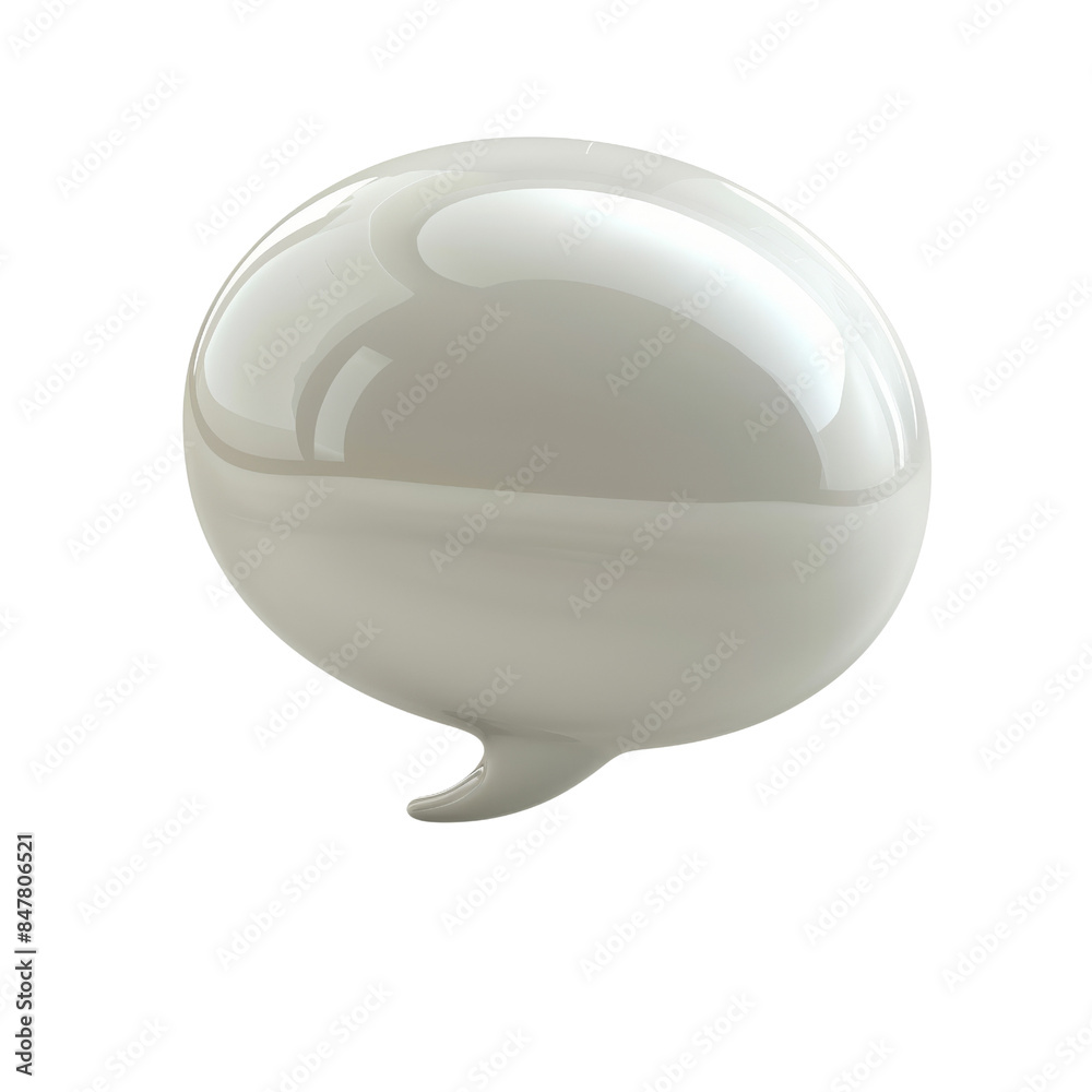 Minimalistic 3D transparent speech bubble icon isolated on white background, perfect for communication and chat-related designs Minimalistic 3D transparent speech bubble icon isolated on white background, perfect for communication and chat-related designs