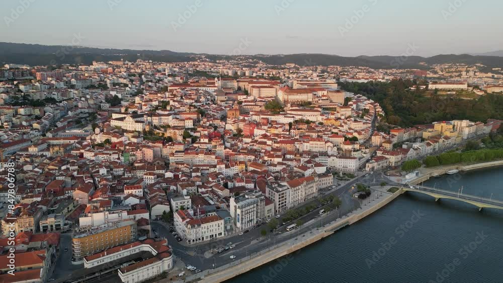 Coimbra, Portugal - Cityscape Aerial, including the famous University Coimbra, Portugal - Cityscape Aerial, including the famous University