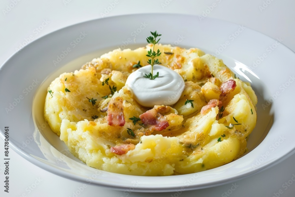 Rustic Bacon and Horseradish Mashed Potatoes with Sour Cream Swirls Rustic Bacon and Horseradish Mashed Potatoes with Sour Cream Swirls