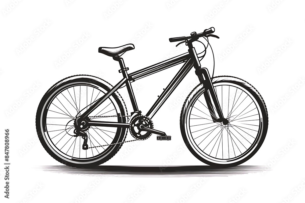 Fototapeta premium vintage bike 3d illustration with shadow,