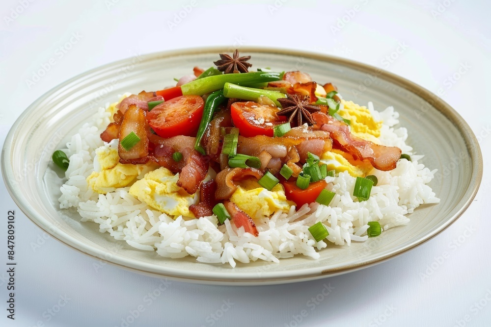 Tantalizing Bacon and Egg Stir-Fry with Crispy Candied Bacon Pieces Tantalizing Bacon and Egg Stir-Fry with Crispy Candied Bacon Pieces