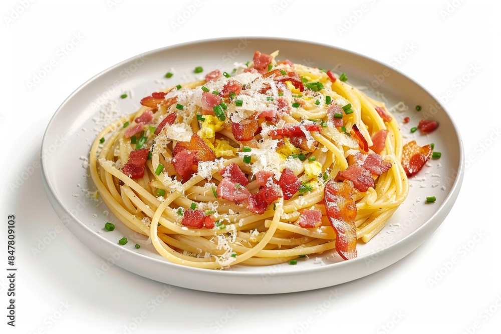 Charming Bacon and Egg Pasta with Fresh Chives and Parmesan Charming Bacon and Egg Pasta with Fresh Chives and Parmesan