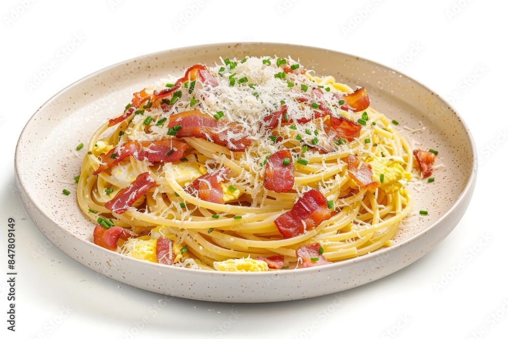 Succulent Bacon and Egg Pasta with Fresh Chives and Parmesan Succulent Bacon and Egg Pasta with Fresh Chives and Parmesan