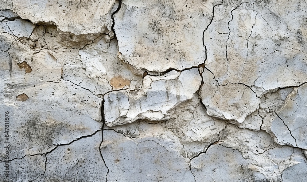 Fototapeta premium closeup of cracked concrete wall texture