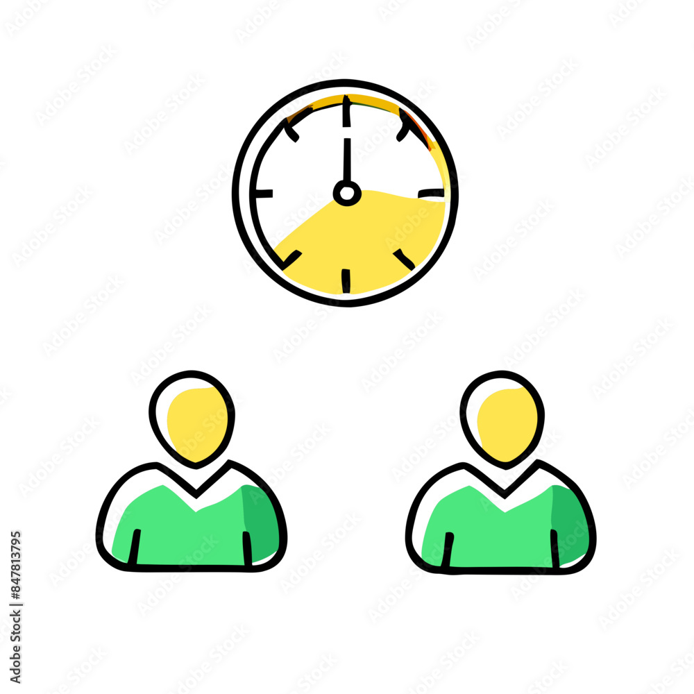 Time Management Concept Icon: Priority, Efficiency, Reminder, Alerts, Control, Objective, and Schedule