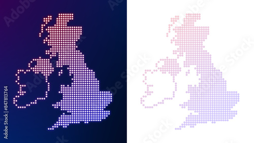 Vector Map of the United Kingdom with Dots SVG