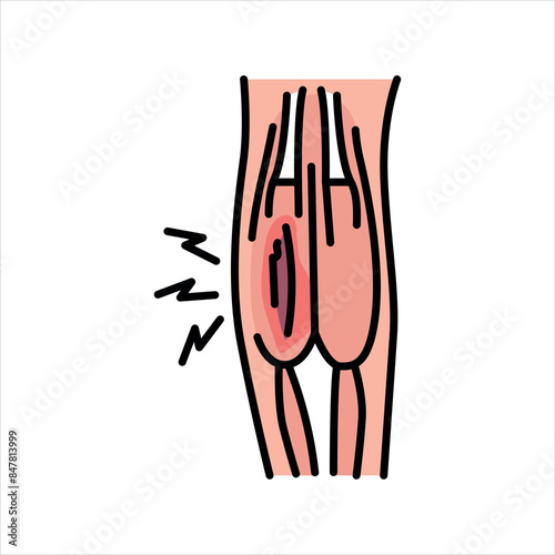 Laceration line color icon. Household injuries sign for web page