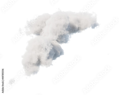 single white cloud with transparent background