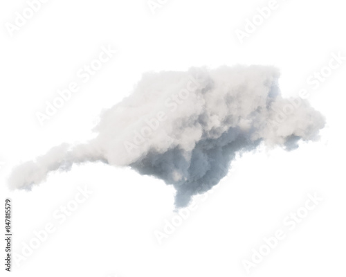 single white cloud with transparent background