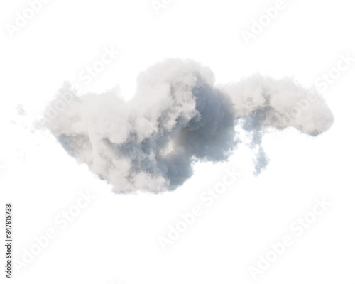single white cloud with transparent background