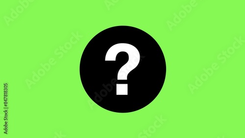 Question mark black with circle animation, 4K