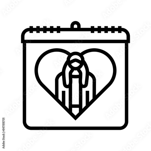 girl child international day line icon vector. girl child international day sign. isolated contour symbol black illustration