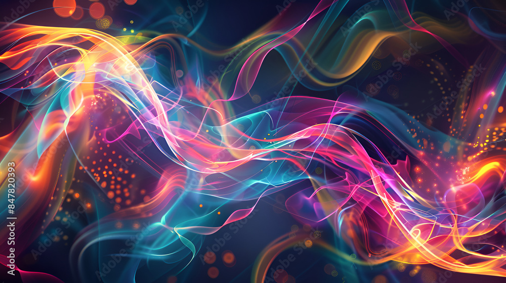 Abstract colorful background with lines and waves,Bright glowing sparks abstract colored fractals and lines wallpaper,Futuristic technology wave background with glowing particles. 3d rendering
Abstract colorful background with lines and waves,Bright glowing sparks abstract colored fractals and lines wallpaper,Futuristic technology wave background with glowing particles. 3d rendering