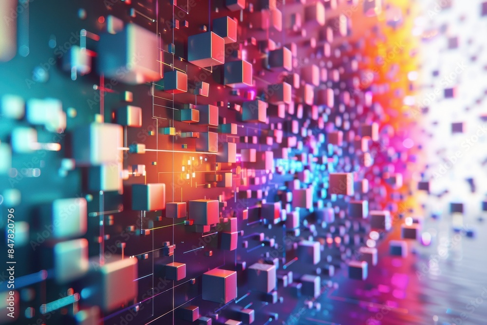 Abstract image of blocks with a white square in the middle Abstract image of blocks with a white square in the middle