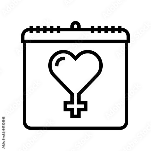 mens international day line icon vector. mens international day sign. isolated contour symbol black illustration