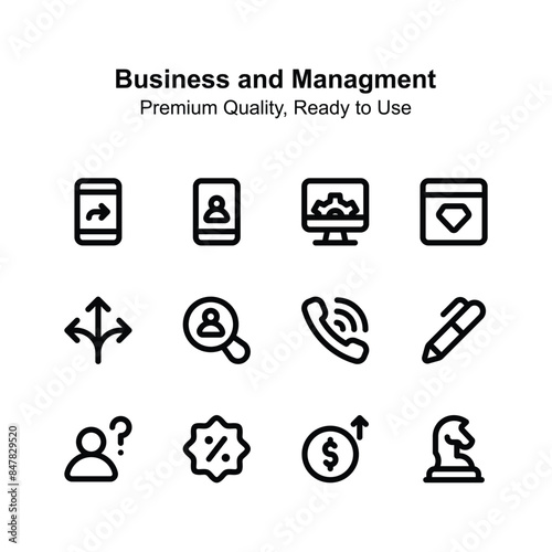 Business and management icons, easy to use and download