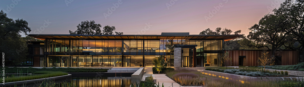 Headquarters designed for minimal environmental impact, featuring passive solar design and geothermal heating Headquarters designed for minimal environmental impact, featuring passive solar design and geothermal heating