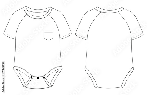 BABY GIRL AND BOYS BODYSUIT SS BASIC illustration VECTOR DESIGN