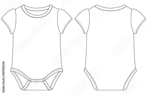 BABY GIRL AND BOYS BODYSUIT SS BASIC illustration VECTOR DESIGN
