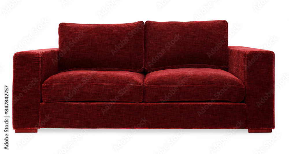 Naklejka premium Red modern sofa png mockup living room furniture
