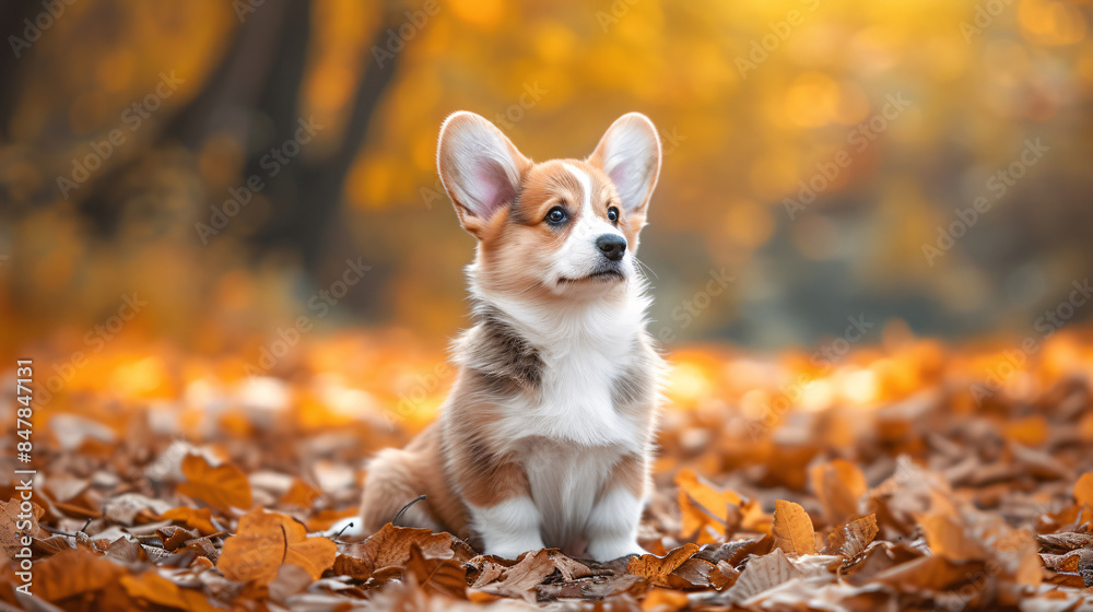 jack russell terrier sitting in autumn park jack russell terrier sitting in autumn park