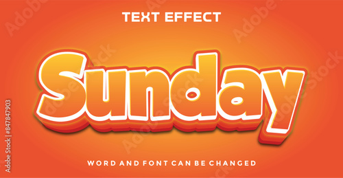 Sunday editable text effect
