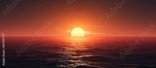 Sunset also known as sundown is the daily disappearance of the Sun below the horizon due to Earth s rotation. Creative banner. Copyspace image © HN Works
