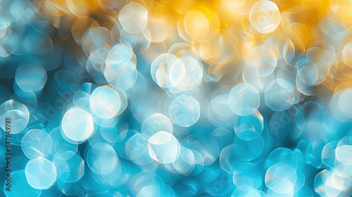 abstract blurred background, very light, blue yellow and white, perfect lighting, bokeh effect, high and short depth of field, perfect ambiant occlusion © ofri