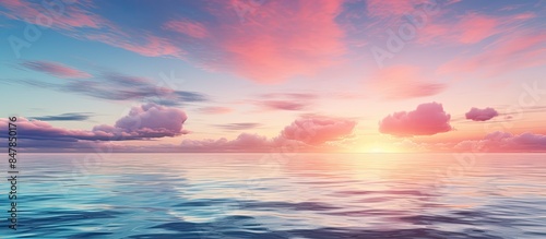 Sunset sea. Creative banner. Copyspace image photo