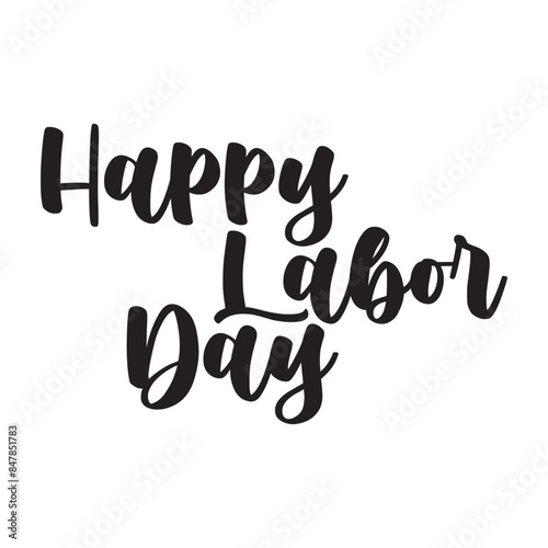 happy labor day text logo design vector