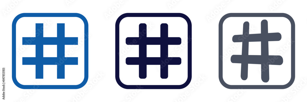 Obraz premium Hashtag icon vector isolated on white background. hashtag vector icon