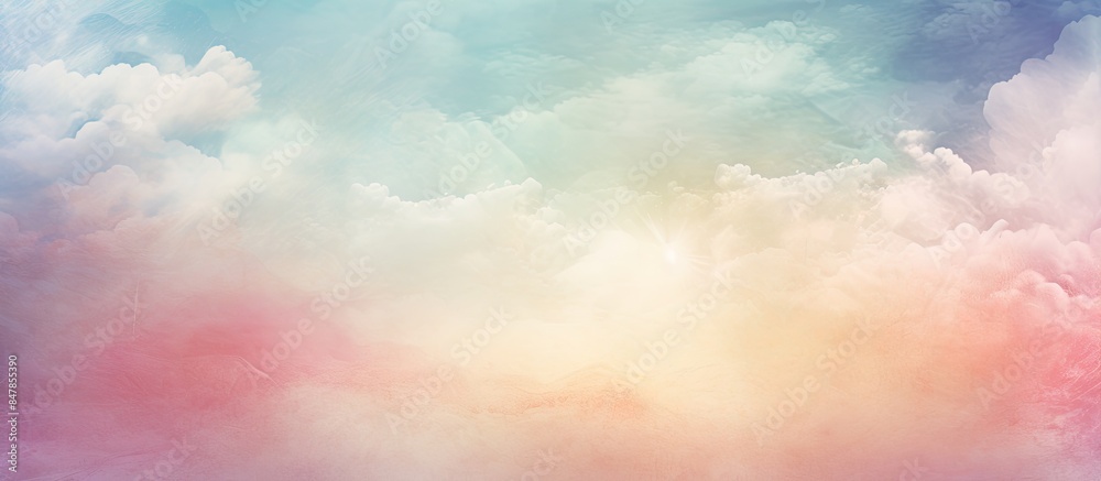 Double exposure of cloud and sky of paper texture for background Abstract postcard nature art pastel style soft and blur focus. Creative banner. Copyspace image