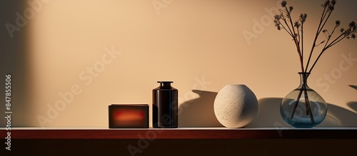 Minimalist background with shadows and soft light for product presentation. Creative banner. Copyspace image © HN Works