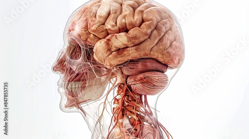 Wallpaper Mural 3d human brain anatomy on a white background Torontodigital.ca