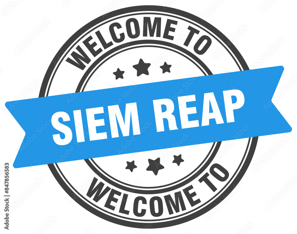 Welcome to Siem Reap stamp. Siem Reap round sign Welcome to Siem Reap stamp. Siem Reap round sign