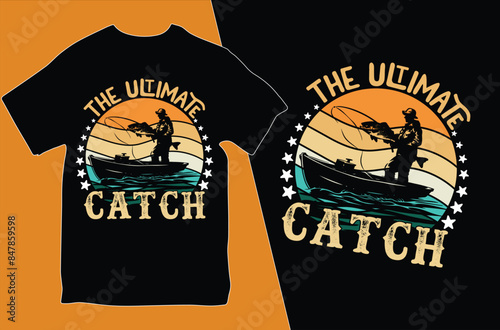 Fishing Retro Vintage Tshirt Design. Fishing vintage Vector T-shirt Design.