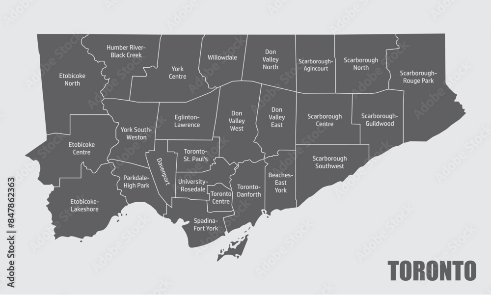 Toronto administrative map