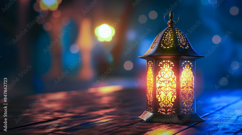 A lantern glows softly in the dark, casting warm light. The holy month of Ramadan Kareem in the Muslim faith. Generative AI. A lantern glows softly in the dark, casting warm light. The holy month of Ramadan Kareem in the Muslim faith. Generative AI.