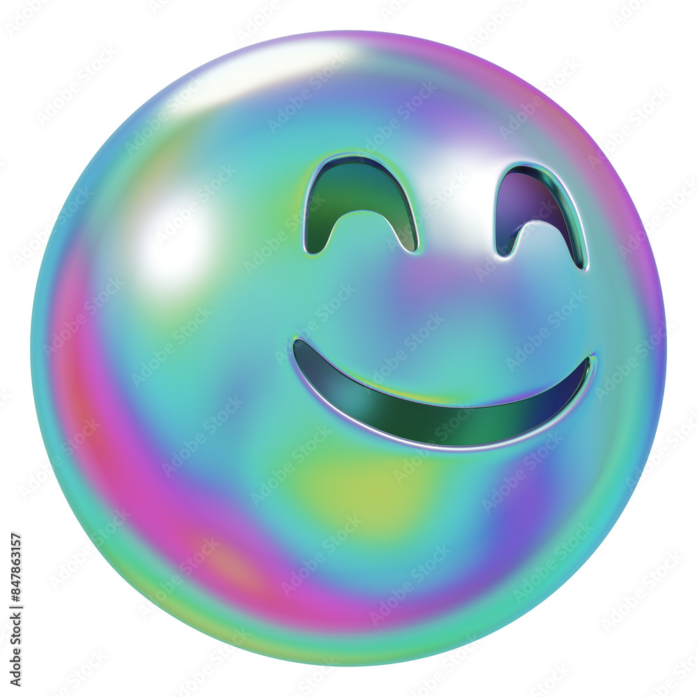 Smiling face png 3D metallic emoticon, transparent background Smiling face png 3D metallic emoticon, transparent background