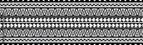 Polynesian pattern tribal tattoo border. Tribal tattoo geometric fore arm samoan band.Tattoo eps forearm samoan sleeve bracelet.Fabric seamless isolated hawaiian pattern on white background.