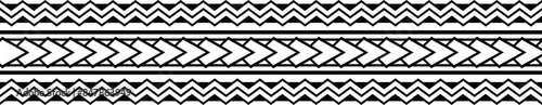 Polynesian pattern tribal tattoo border. Tribal tattoo geometric fore arm samoan band.Tattoo eps forearm samoan sleeve bracelet.Fabric seamless isolated hawaiian pattern on white background.